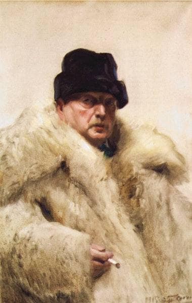 Self-portrait in a wolfskin by Anders Zorn — Oil Painting Reproduction