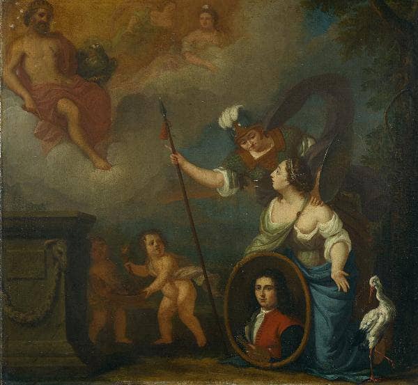 Self Portrait in Allegorical Scene for the Orphanage by Juriaen Pool — Oil Painting Reproduction