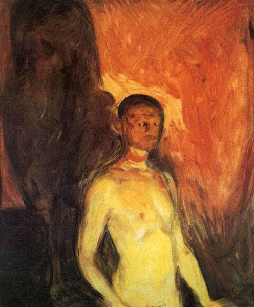 Self-Portrait in Hell by Edvard Munch — Oil Painting Reproduction