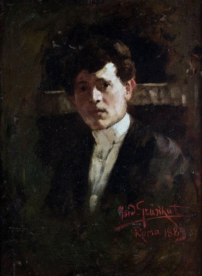 Self-portrait in kitchen