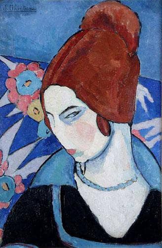Self portrait by Jeanne Hébuterne, Oil Painting Reproduction