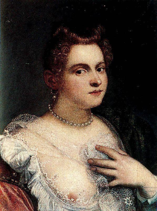 Self-portrait (or Venetian Woman; attributed) by Marietta Robusti — Oil Painting Reproduction