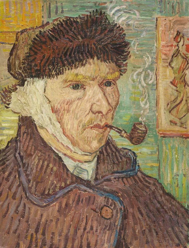 Self-portrait with a Bandaged Ear and Pipe by Vincent van Gogh — Oil Painting Reproduction