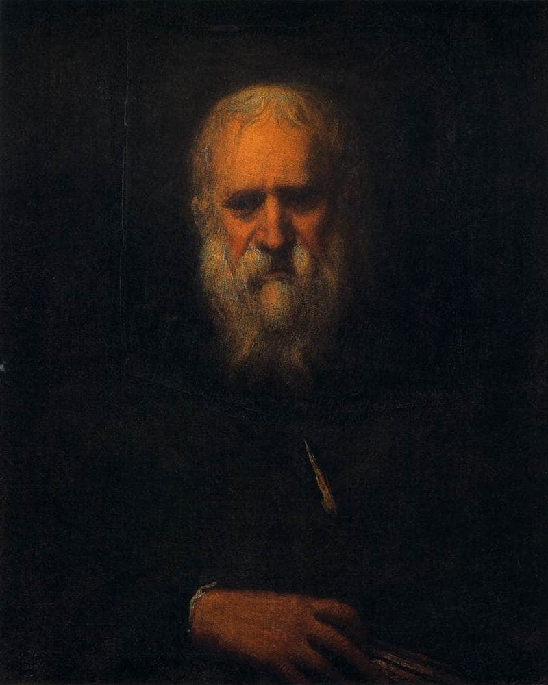 Self Portrait with a Book by Tintoretto — Oil Painting Reproduction