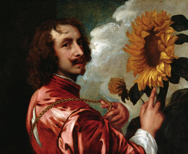 Self portrait with a Sunflower by Anthony van Dyck — Oil Painting Reproduction