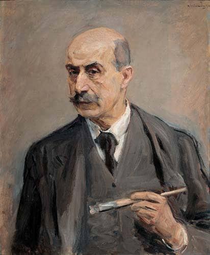 Self-Portrait with Brush by Max Liebermann — Oil Painting Reproduction