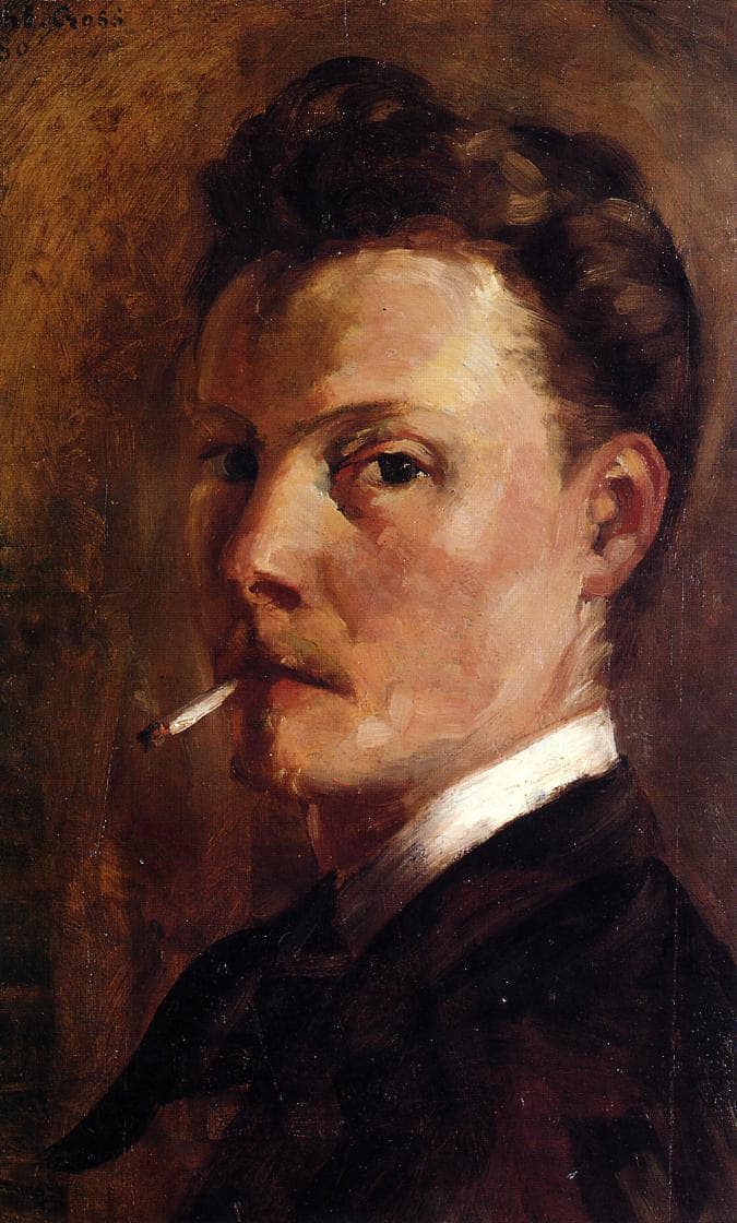 Self-Portrait with Cigarette by Henri-Edmond Cross — Oil Painting Reproduction