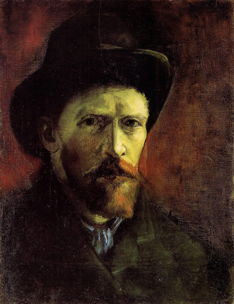 Self-Portrait with Dark Felt Hat by Vincent van Gogh, Oil Painting Reproduction
