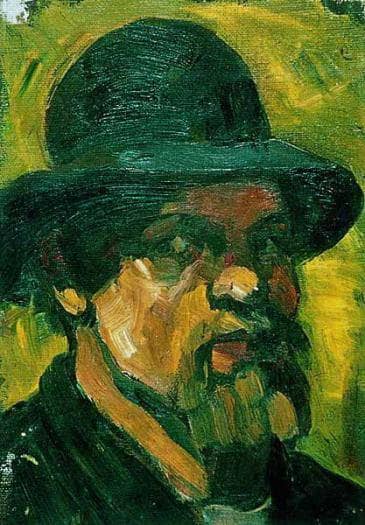 Self portrait with hat by Theo van Doesburg — Oil Painting Reproduction