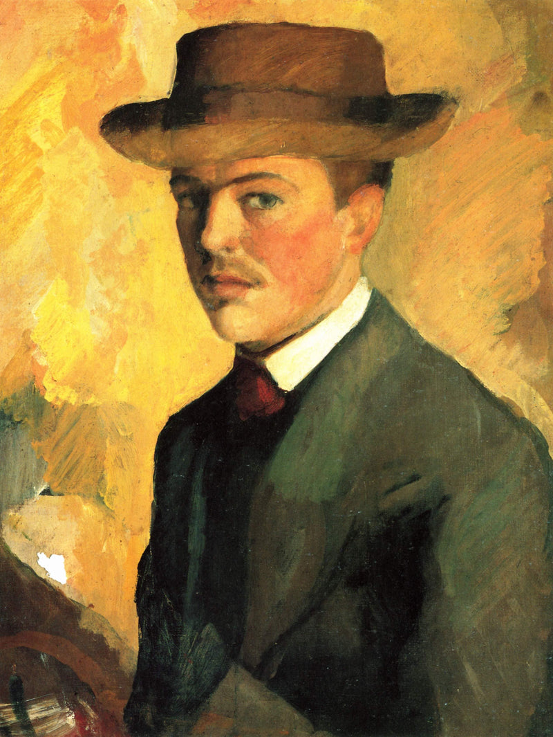 Self-Portrait with Hat by August Macke — Oil Painting Reproduction