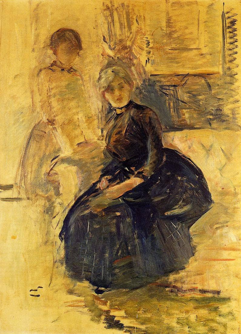 Self-Portrait with Julie (study) by Berthe Morisot — Oil Painting Reproduction