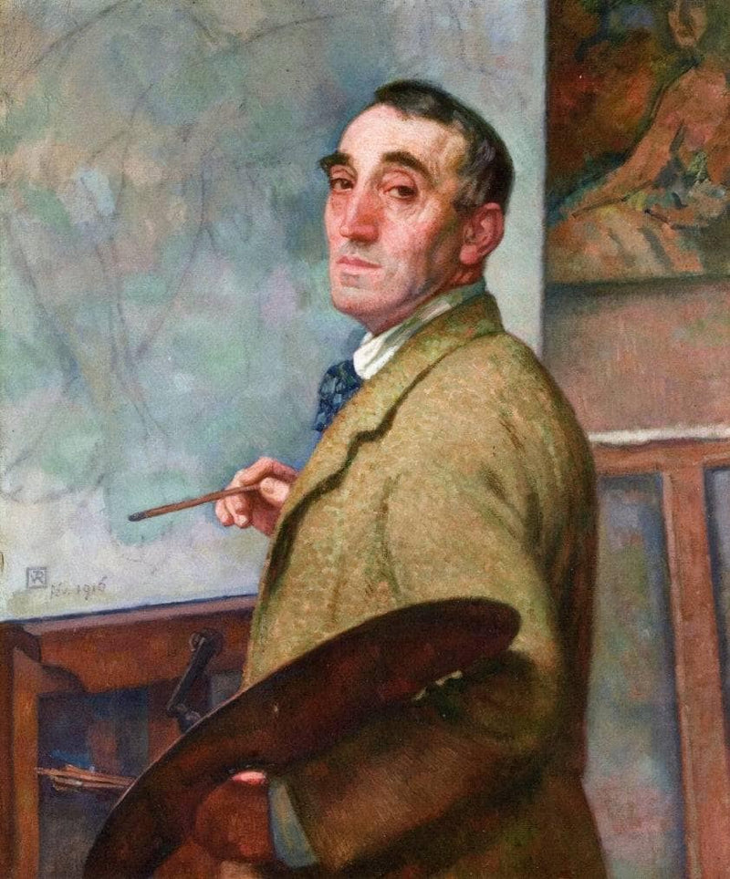 Self Portrait with Palette by Theo van Rysselberghe — Oil Painting Reproduction