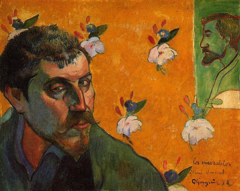Self-Portrait with Portrait of Émile Bernard (Les misérables) by Paul Gauguin — Oil Painting Reproduction