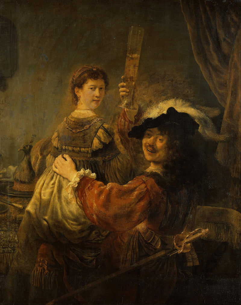 Self-Portrait with Saskia in the Parable of the Prodigal Son by Rembrandt — Oil Painting Reproduction