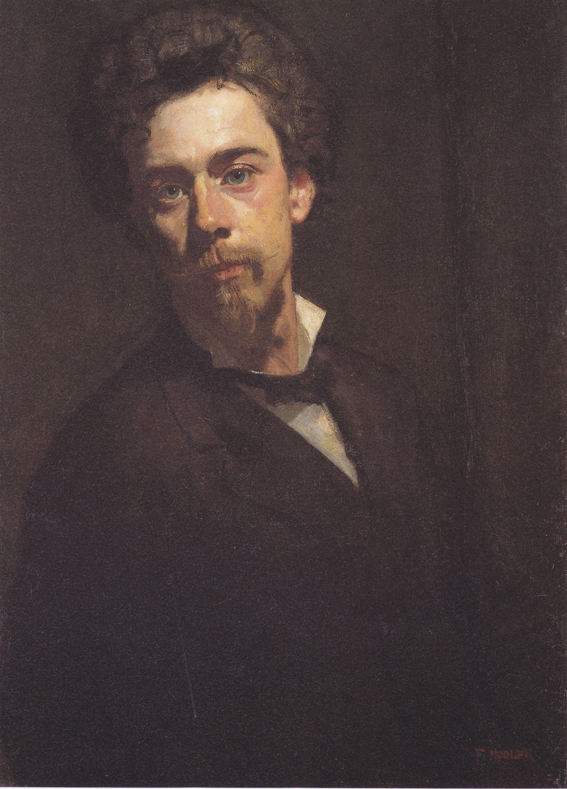 Self-portrait with stand by Ferdinand Hodler — Oil Painting Reproduction