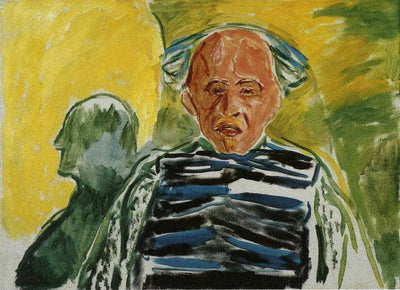 Self-Portrait with Striped Pullover in bedroom