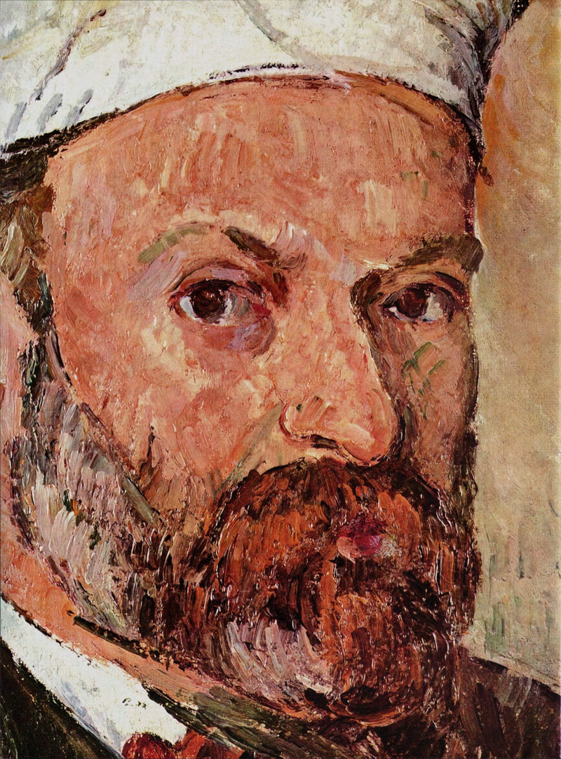 Self-portrait with white turbaned (detail) by Paul Cezanne — Oil Painting Reproduction