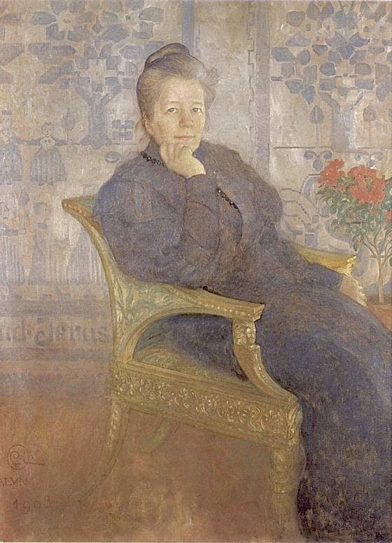 Selma Lagerlöf by Carl Larsson, Oil Painting Reproduction
