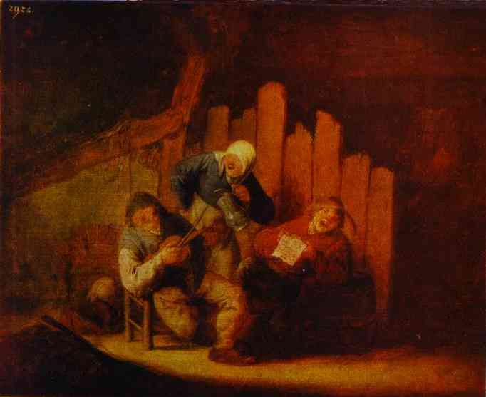 Sense of Hearing by Adriaen van Ostade — Oil Painting Reproduction