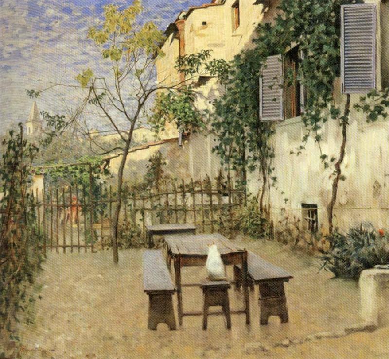 September morning in Settignano by Telemaco Signorini — Oil Painting Reproduction