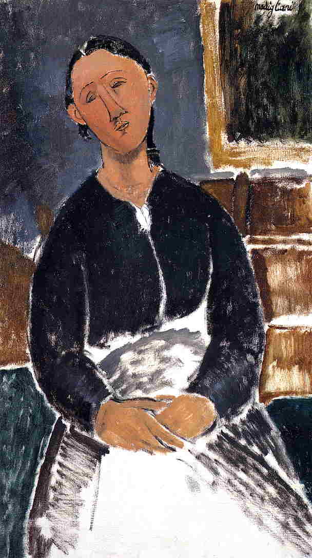 Serving Woman (also known as La Fantesca) by Amedeo Modigliani — Oil Painting Reproduction