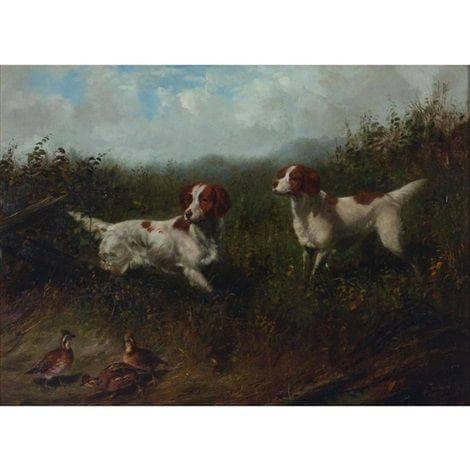 Setters on Quail by Arthur Fitzwilliam Tait — Oil Painting Reproduction