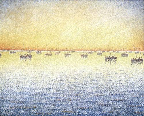 Setting Sun. Sardine Fishing. Adagio by Paul Signac — Oil Painting Reproduction