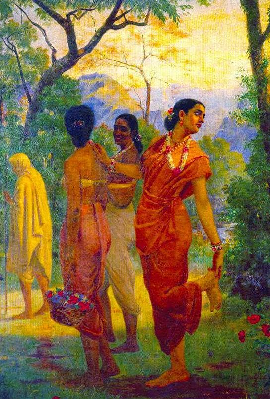 Shakuntala by Raja Ravi Varma — Oil Painting Reproduction