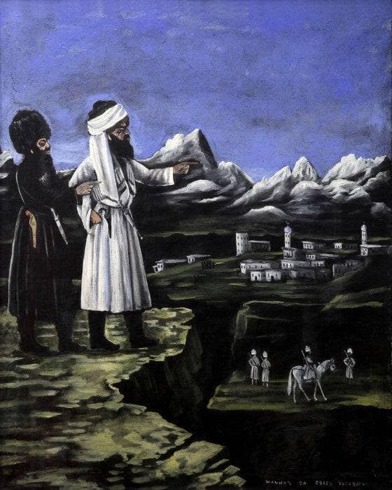 Shamili with a bodyguard by Niko Pirosmani — Oil Painting Reproduction