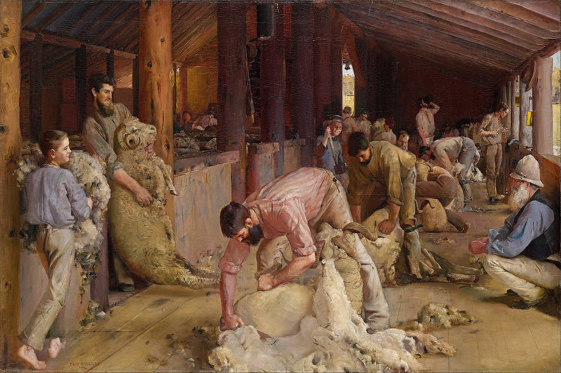 Shearing the Rams by Tom Roberts — Oil Painting Reproduction