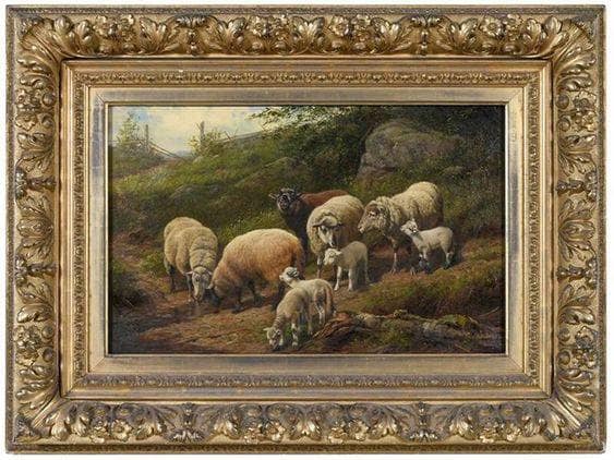 Sheep and Lambs by Arthur Fitzwilliam Tait — Oil Painting Reproduction