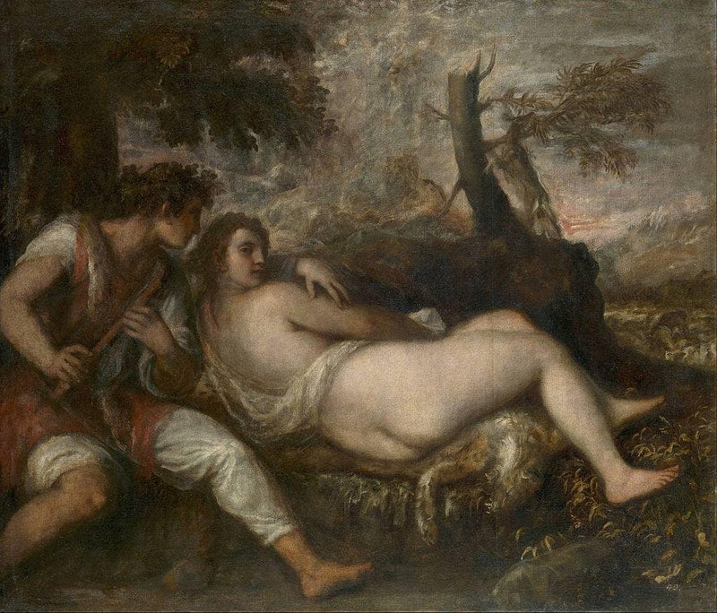 Shepherd and Nymph by Titian — Oil Painting Reproduction