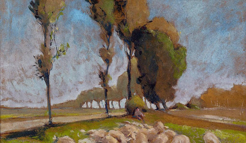 Shepherd and Sheep by Henri-Edmond Cross — Oil Painting Reproduction