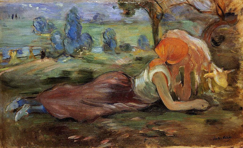 Shepherdess Resting by Berthe Morisot — Oil Painting Reproduction