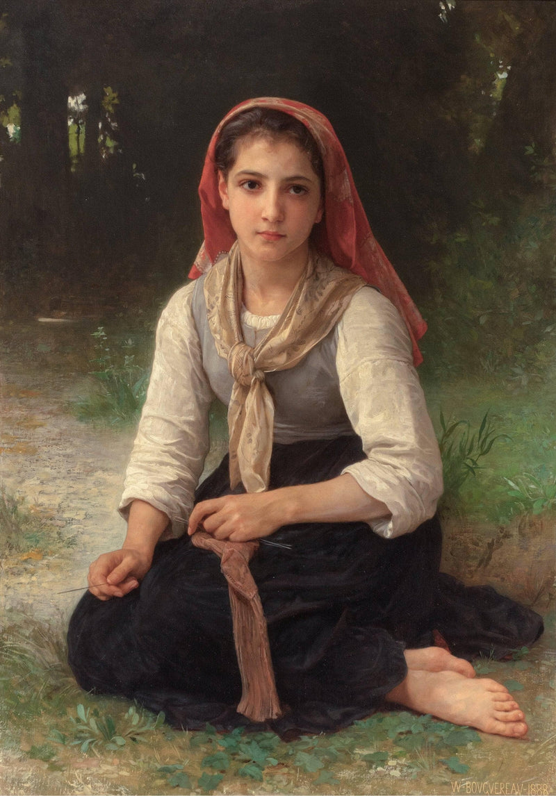 Shepherdess by William-Adolphe Bouguereau — Oil Painting Reproduction