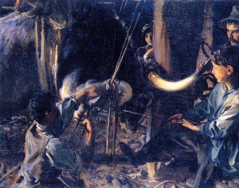Shoeing the Ox by John Singer Sargent — Oil Painting Reproduction