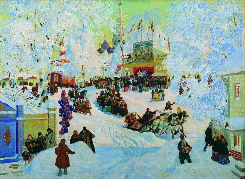 Shrove-Tide by Boris Kustodiev — Oil Painting Reproduction