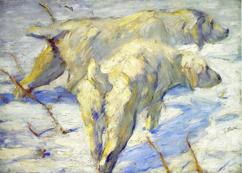 Siberian Dogs in the Snow by Franz Marc — Oil Painting Reproduction
