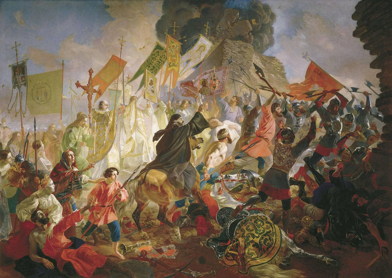 Siege of Pskov by Polish King Stefan Batory in 1581 by Karl Bryullov — Oil Painting Reproduction