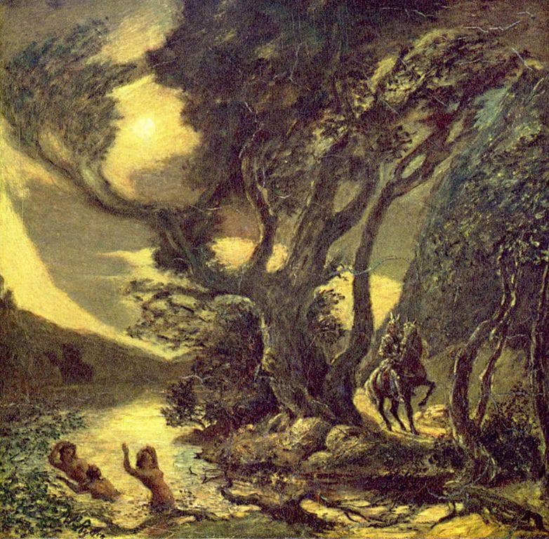 Siegfried and the Rhine Maidens by Albert Pinkham Ryder — Oil Painting Reproduction