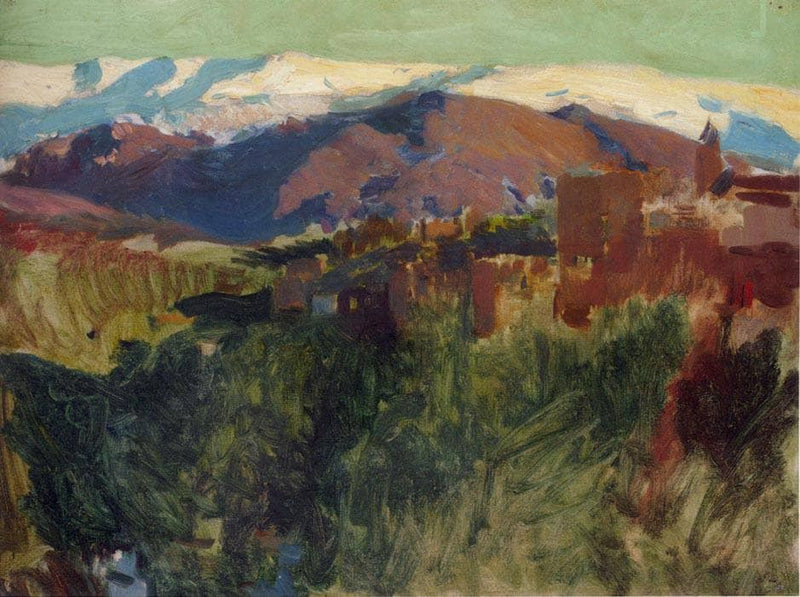Sierra Nevada from the Alhambra, Grenada by Joaquín Sorolla — Oil Painting Reproduction