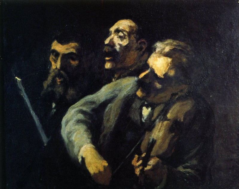 Singers in Front of a Desk by Honore Daumier — Oil Painting Reproduction