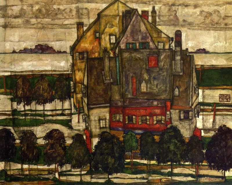 Single Houses by Egon Schiele — Oil Painting Reproduction