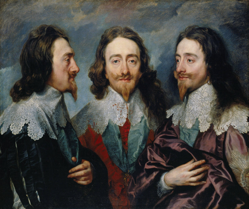 Charles I in Three Positions by Anthony van Dyck — Oil Painting Reproduction