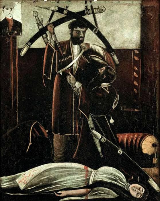 Sister and brother (according to the play by V. Gunia) by Niko Pirosmani — Oil Painting Reproduction