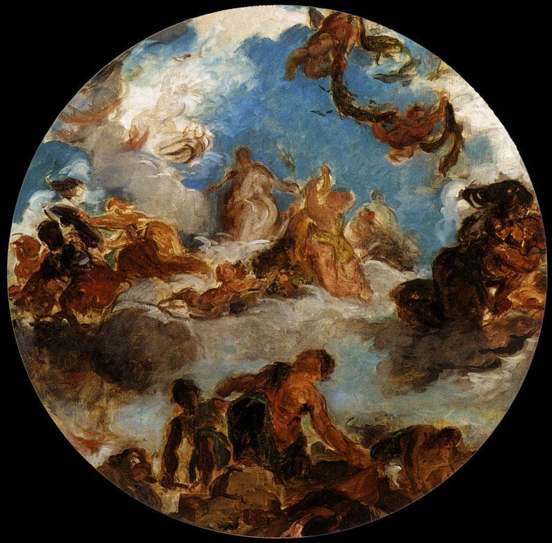 Sketch for Peace Descends to Earth by Eugene Delacroix — Oil Painting Reproduction