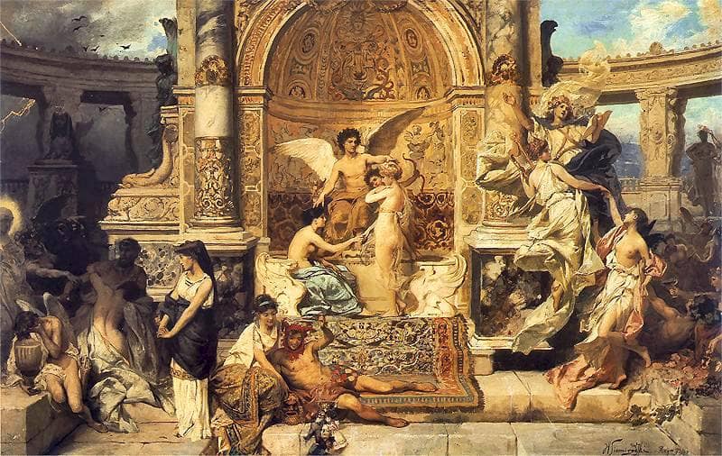 Sketch for the Curtain for the Krakow Theater by Henryk Siemiradzki — Oil Painting Reproduction