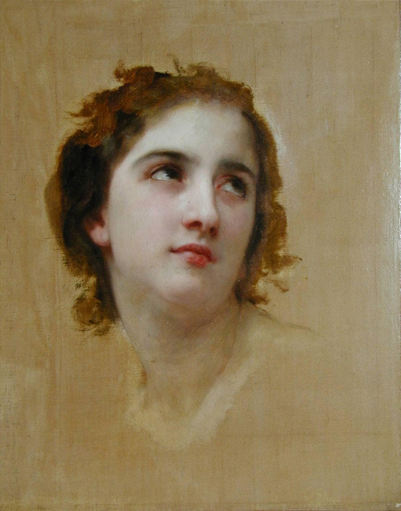 Sketch of a Young Woman by William-Adolphe Bouguereau — Oil Painting Reproduction