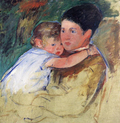 Sketch of Anne and Her Nurse in hallway
