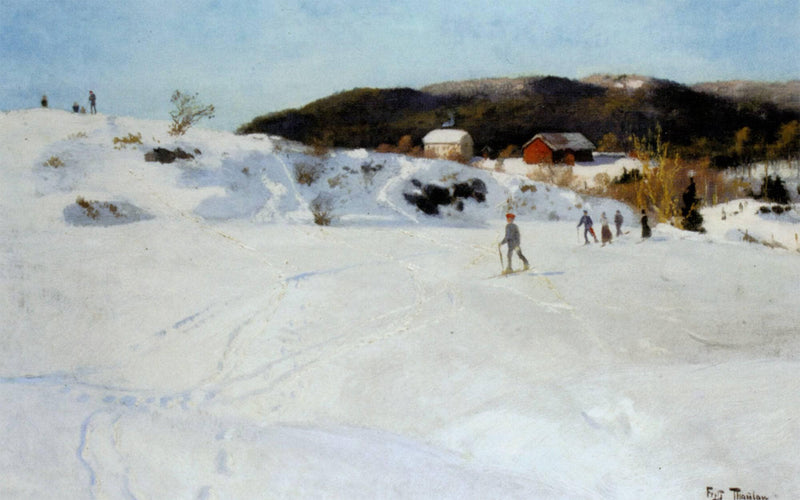 Skiers by Frits Thaulow — Oil Painting Reproduction